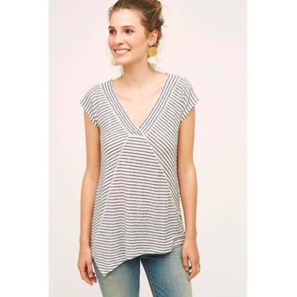 Anthropologie Postmark Slice Stripe Tee Small - Picture 1 of 6